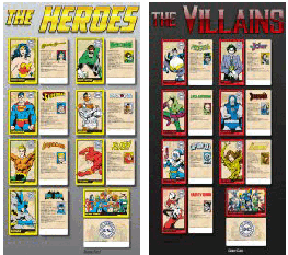 DC Superheroes Card / Token Redemption Game Heroes and Villian Card Sets 