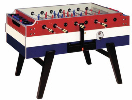 Coperto Red, White & Blue Coin Operated Foosball Table From Garlando Foosball
