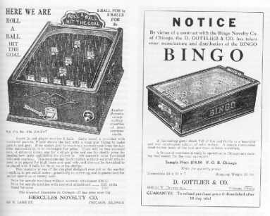 Bagatelle Table / Bingo Pinball Machine Ad