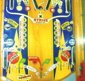 Spot Bowler Pinball Machine Playfield From D. Gottlieb 