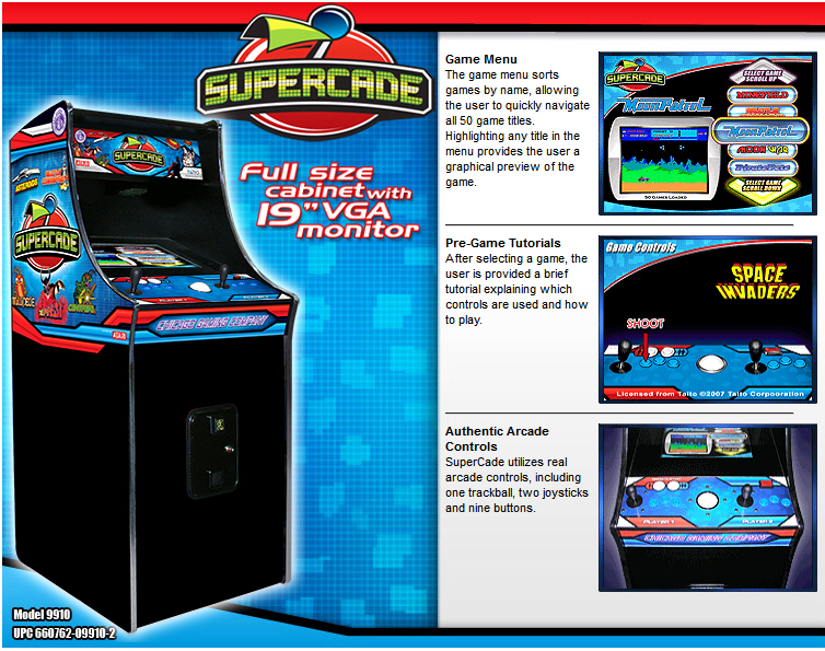 Chicago Gaming Supercade - Classic 1980s Video Arcade Machine Brochure