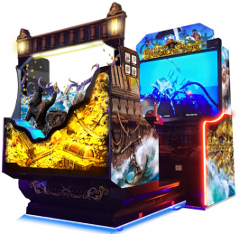 GoldStorm Pirates Motion Base Video Arcade Game From Namco