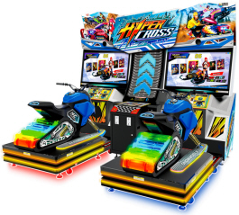 Hyper Cross Motion Twin - Snowmobile Video Racing Arcade Game From SEGA